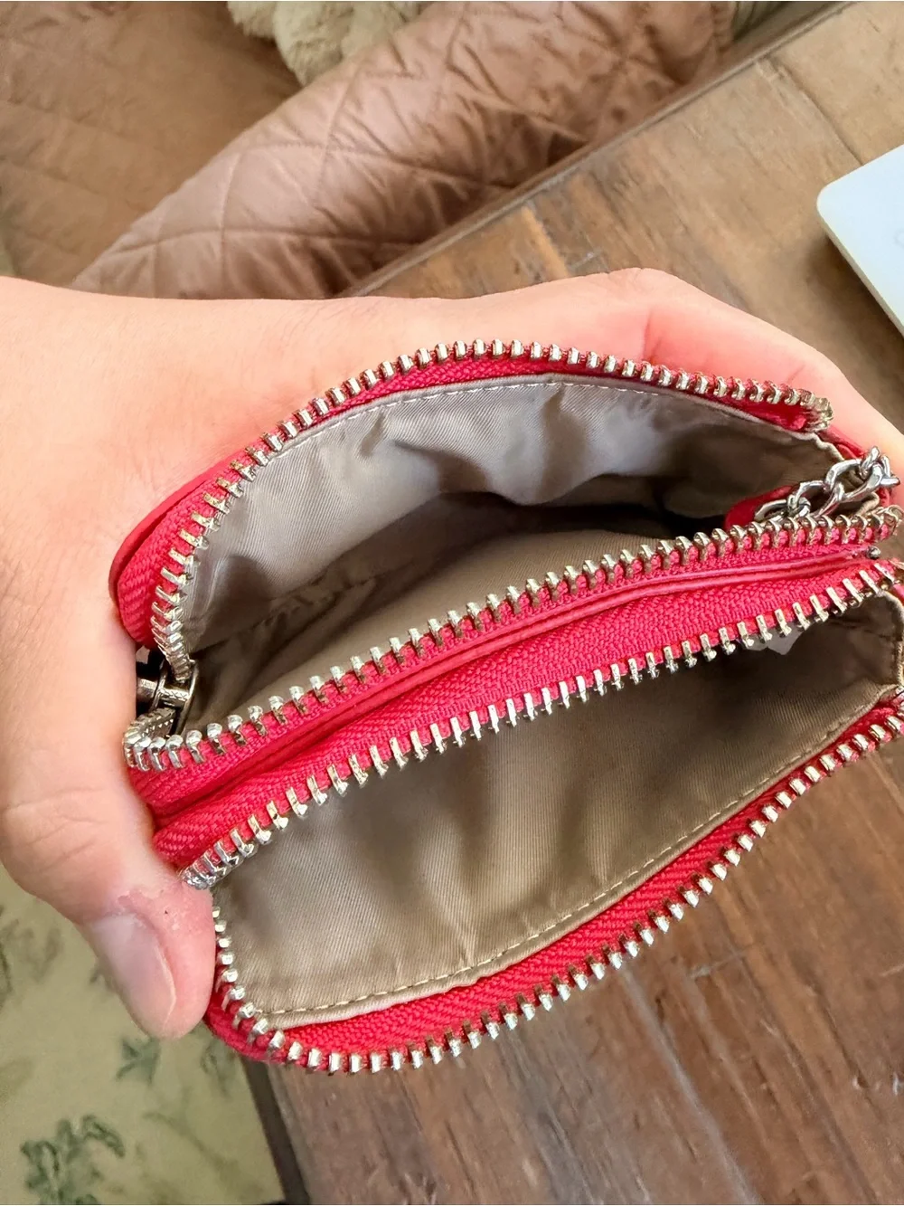 Tumi Zip Key Pouch with Silver Hardware